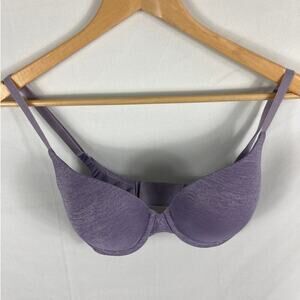 Victorias Secret Padded Perfect Coverage Bra 32DD - Purple